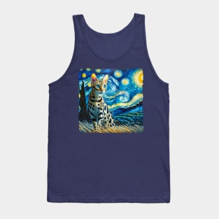 Ocicats Starry Night Inspired - Artistic Cat Tank Top